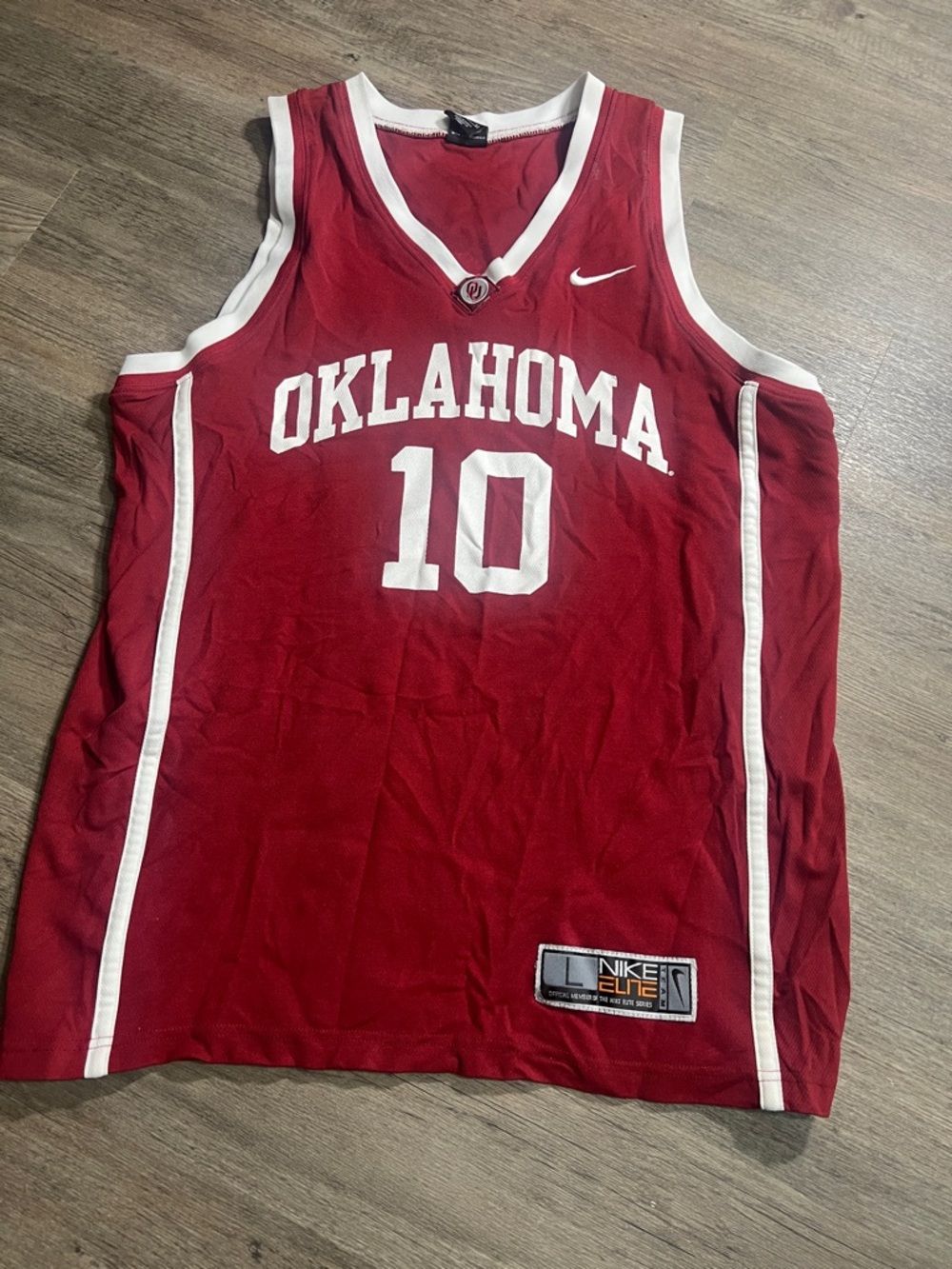 Nike Red Oklahoma #10 Collegiate Basketball Jersey